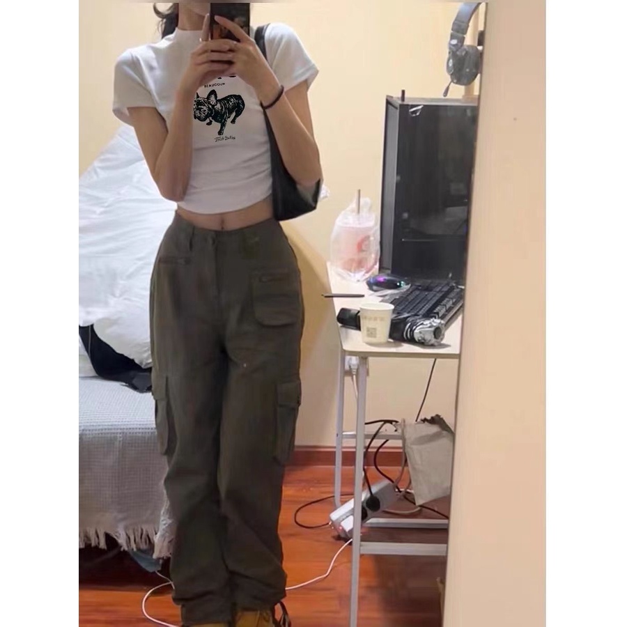 COZOK Áo Thun Ngắn Tay Dáng Ôm In Họa Tiết Thời Trang