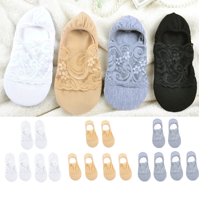 3 Đôi Tất Chân Cotton Phối Ren Thời Trang Cho Nữ