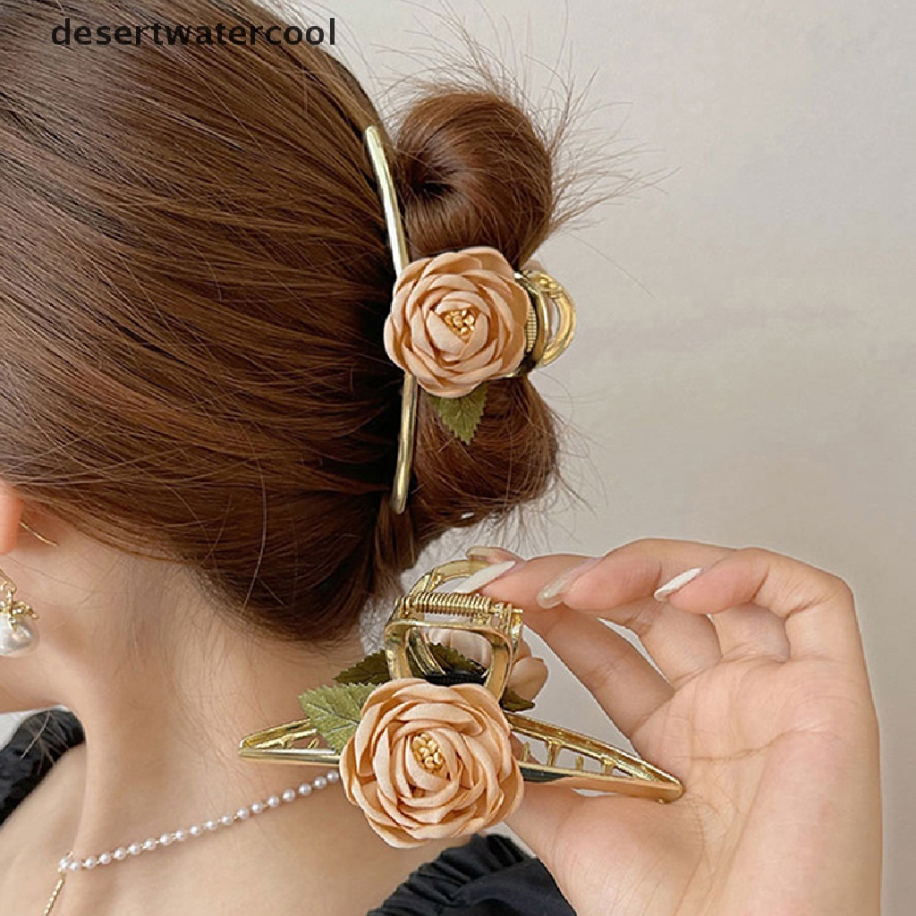Kẹp Tóc Hình Hoa Bằng Kim Loại Phong Cách Hàn Quốc Cho Nữ