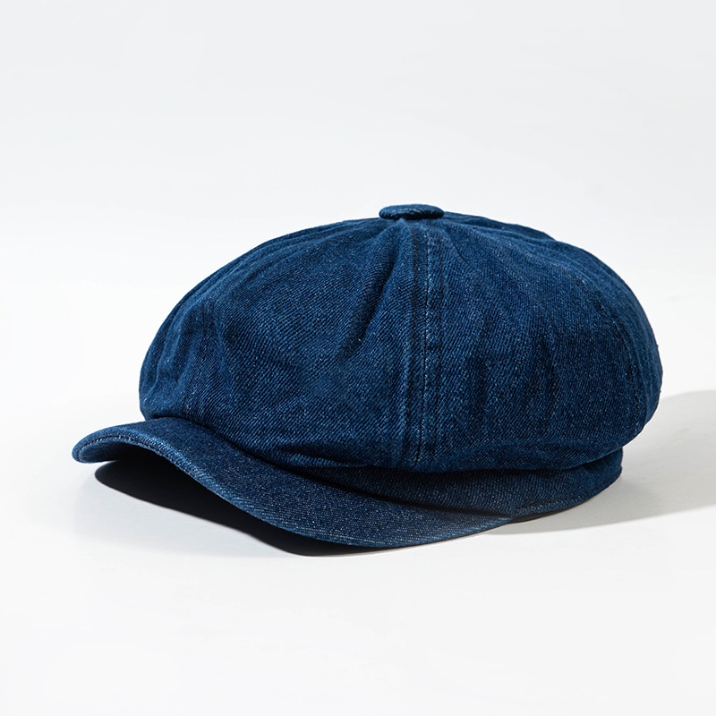 Mũ Beret Hình Bát Giác Màu Đen Phong Cách Đường Phố Đơn Giản Cho Nữ