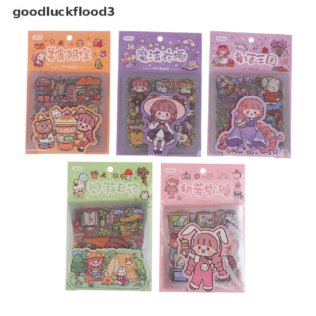 Bộ 20 Tấm Sticker Dán Họa Tiết Động Vật Hoạt Hình Dễ Thương Bắt Mắt