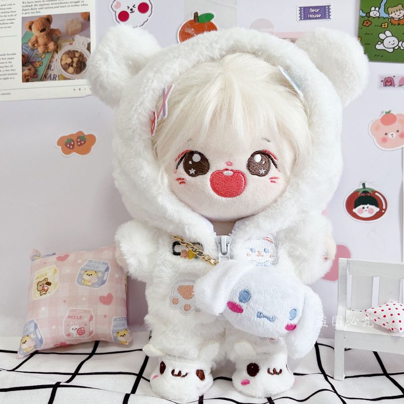 Bộ Áo Khoác + Quần Dài 20cm 20cm Bằng Cotton Có Khóa Kéo In Họa Tiết Gấu / Ngôi Sao Dễ Thương