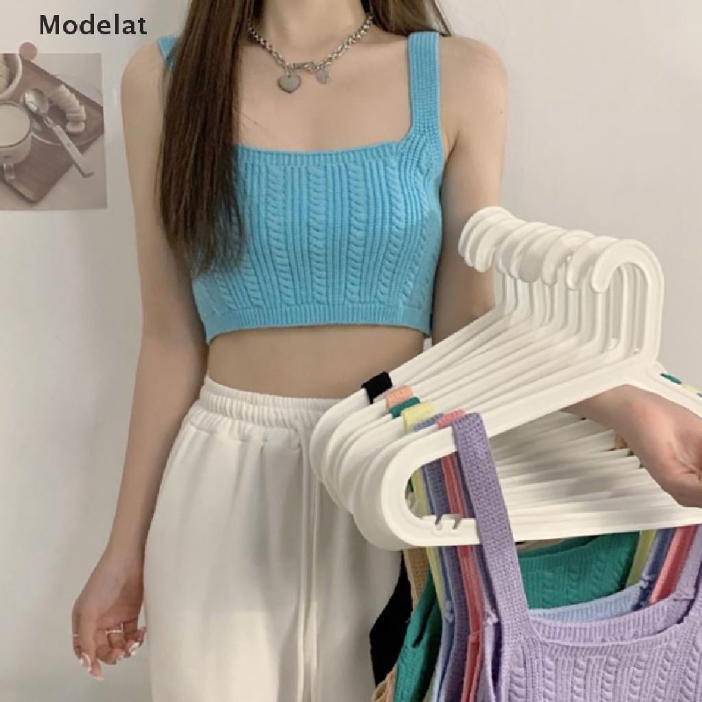 Áo Croptop Dệt Kim Không Tay Màu Sắc Ngọt Ngào Thời Trang Mùa Hè Cho Nữ