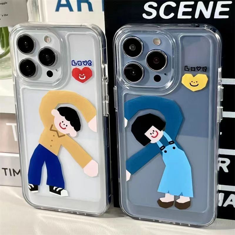 ✅Ốp Điện Thoại Mềm Màu Trong Suốt Lỗ To Kiểu Cặp Đôi Cho iPhone14 / 13promax / 12 XSMAX 8p xr 11