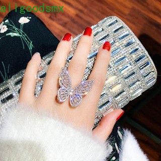 Nhẫn Hợp Kim Hình Bướm Đính Đá Zircon Thời Trang Cho Nữ