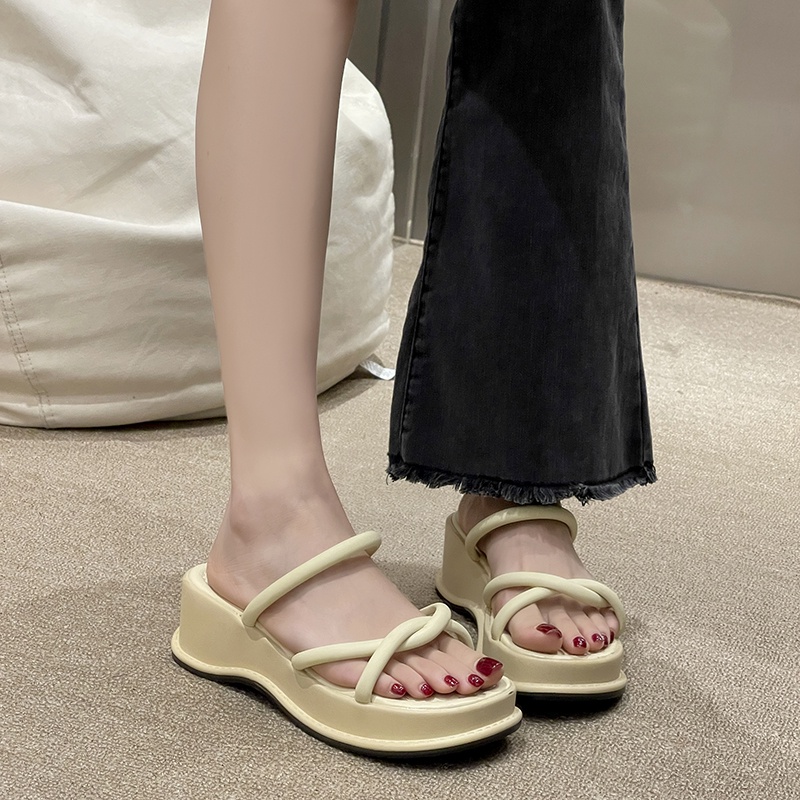 Atikota Dép Sandal Đế Dày Mềm Mại Thoải Mái Phong Cách Niche Thời Trang Đi Biển Cho Nữ