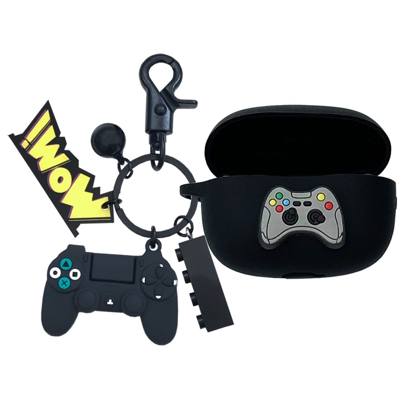 Hoạt Hình Vỏ Bảo Vệ Hộp Sạc Tai Nghe bluetooth Không Dây Bằng Silicon Hình Máy Chơi game razer x / hammerhead true x Có Móc Khóa Cho hammerhead tws 2021