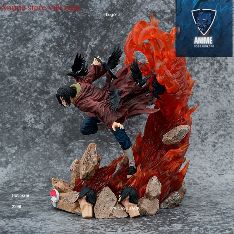(Có sẵn - 30cm) Mô hình Uchiha Itachi Akatsuki tay lửa siêu đẹp - Mô hình Naruto