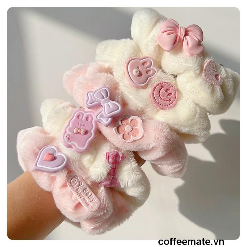 【coffeemate】⚡Dây Cột Tóc Lông Nhung Dễ Thương Xinh Xắn Dành Cho Nữ