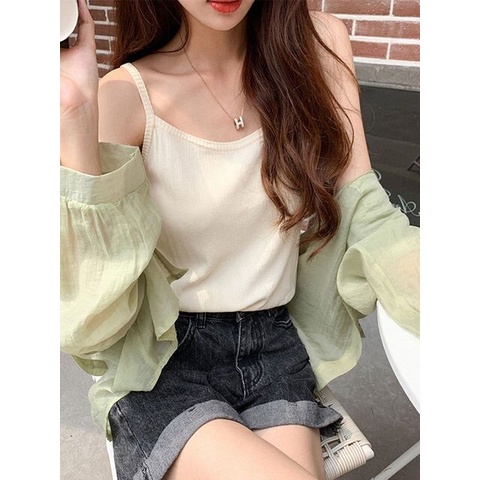 Áo tanktop SUXI dệt kim thiết kế tối giản thời trang mùa hè cho nữ