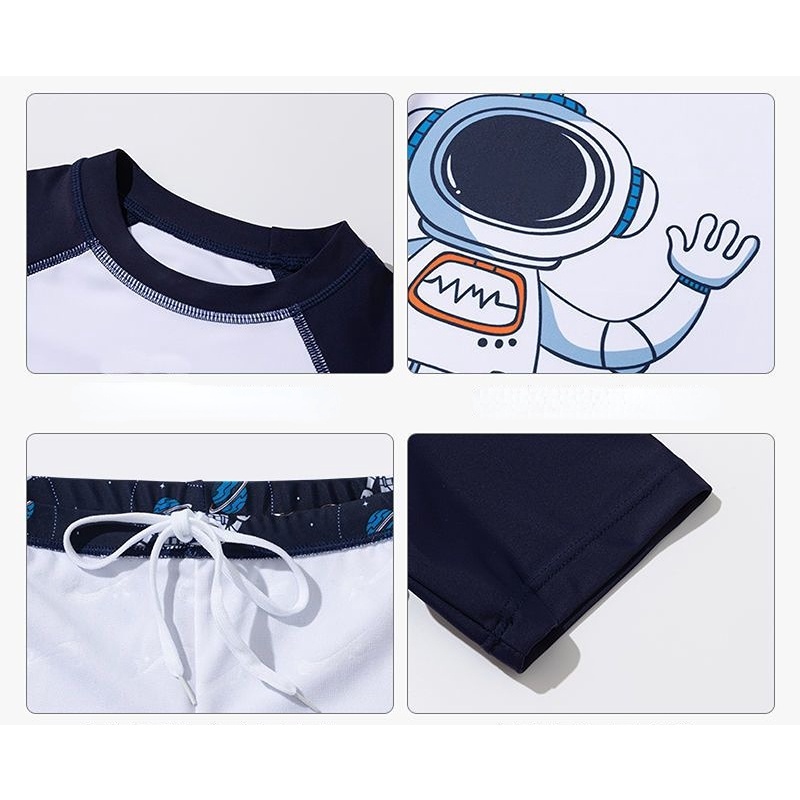 Bộ Đồ Bơi Ngắn Tay Chống Nắng 95-160cm Chất Vải Khô Thoáng Nhanh Thời Trang Mùa Xuân Cho Bé Trai