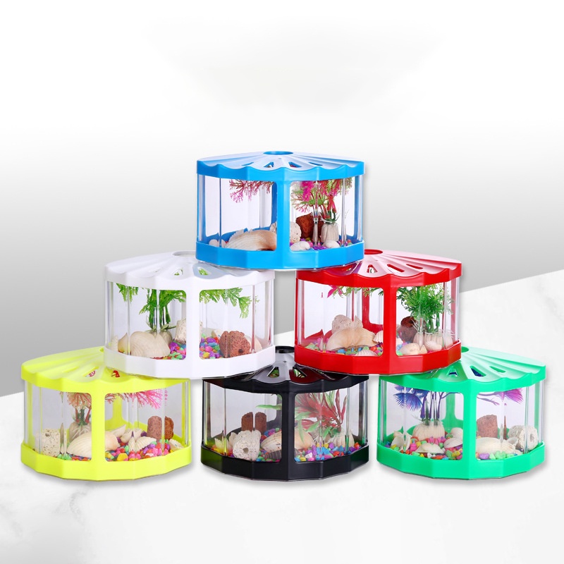 Bể Cá mini Bằng Nhựa Trong Suốt Có Nắp Đậy Chống Côn Trùng