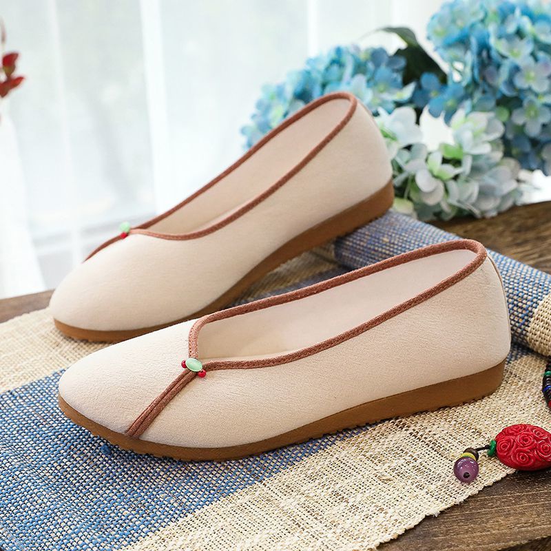 Giày Vải Oxford Đế Bằng Thêu Họa Tiết Thổ Cẩm Màu Sắc Thời Trang Xuân Thu Cho Nữ