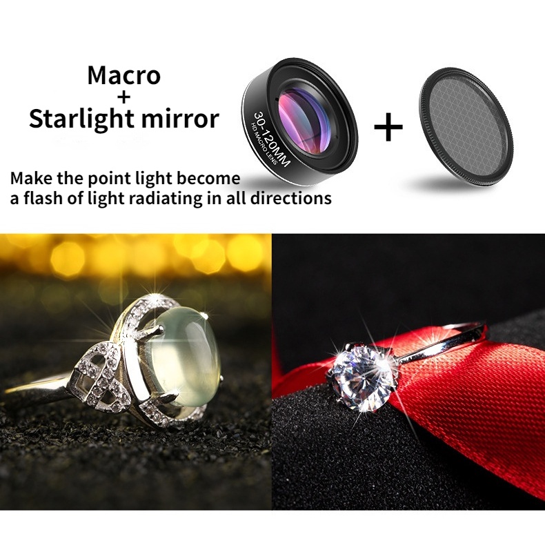 Ống Kính Macro 120MM 4K HD 10x Kẹp Máy Ảnh Chuyên Nghiệp Cho iPhone Samsung Andriod
