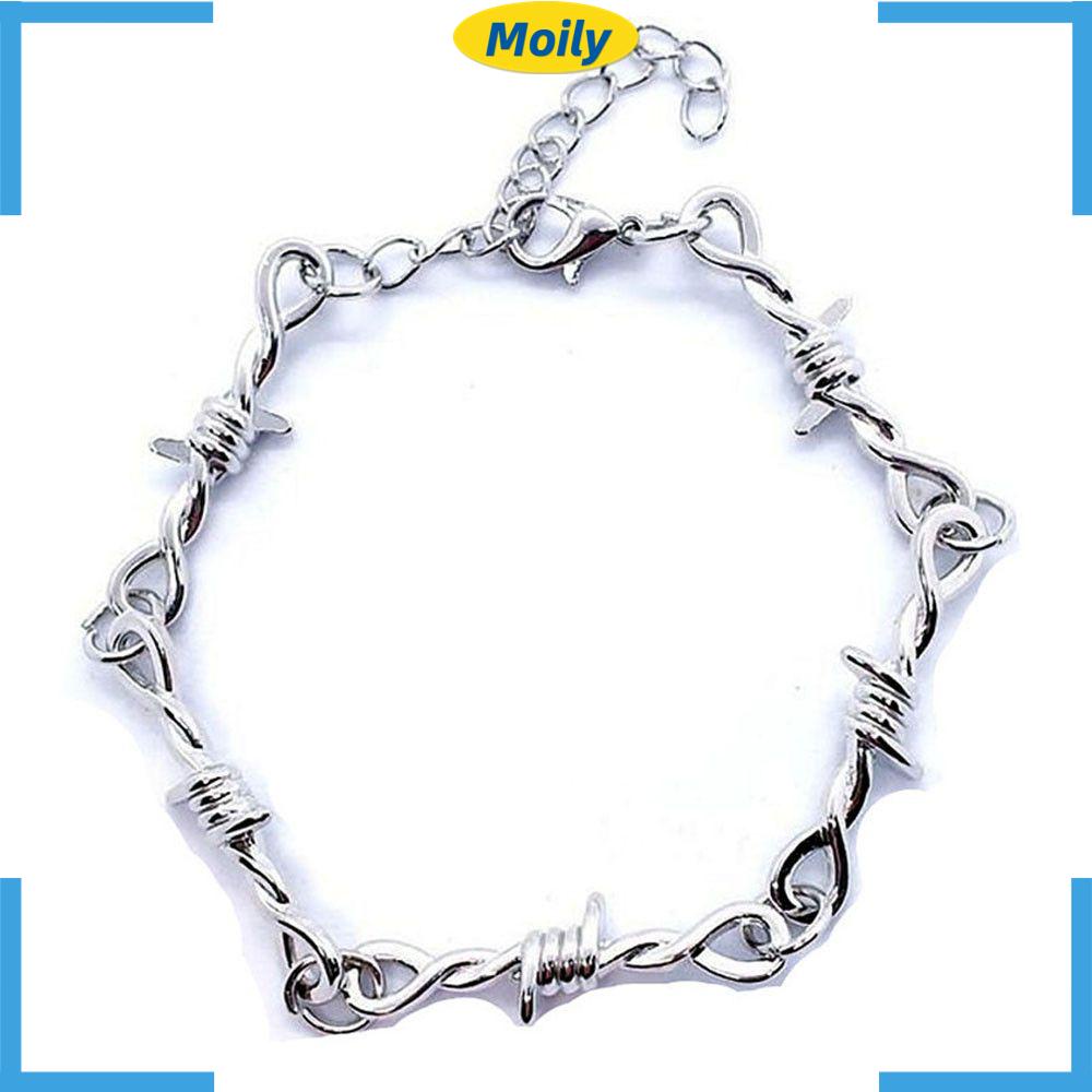 Vòng cổ choker/vòng đeo tay dây gai nhỏ phong cách punk hip hop thời trang