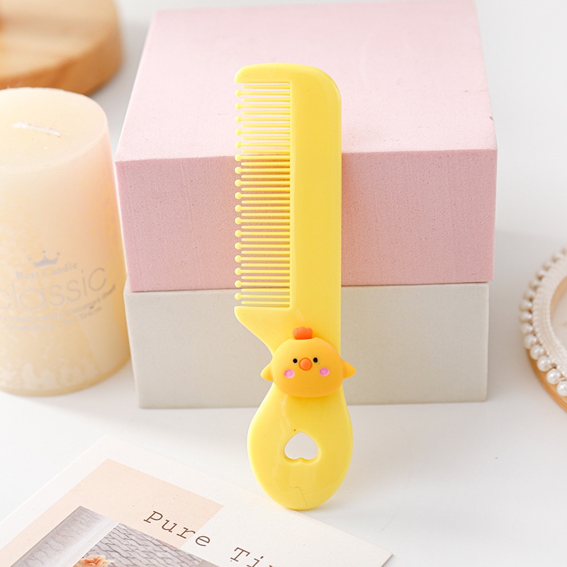 Lược Chải Tóc Mái Tròn Mini Di Động Họa Tiết Hoạt Hình Dễ Thương Cho Bé Gái