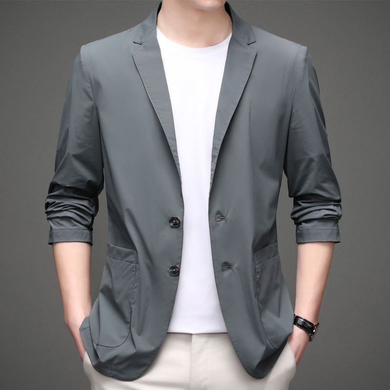 Áo Khoác Vest Vải Lụa Lạnh Mỏng Nhẹ Chống Nắng Phong Cách Mới Mùa Hè 2023 Cho Nam