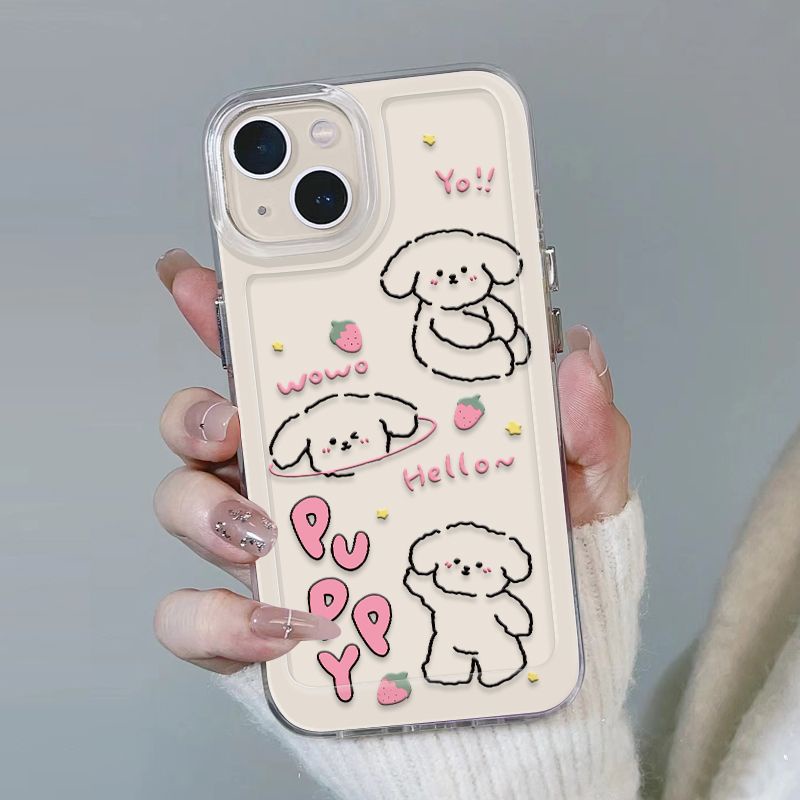 ✅Ốp Điện Thoại Trong Suốt Chống Sốc Hình Cún Và Dâu Tây Cho iPhone14promax 13 / 12 / 11 xr / xs 7 / 8p 8TJ7