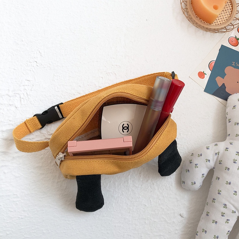 Túi Đeo Chéo Ngực Vải canvas Hình Chú Cún Dễ Thương Thời Trang Xuân Hè Cho Bé Trai + Gái
