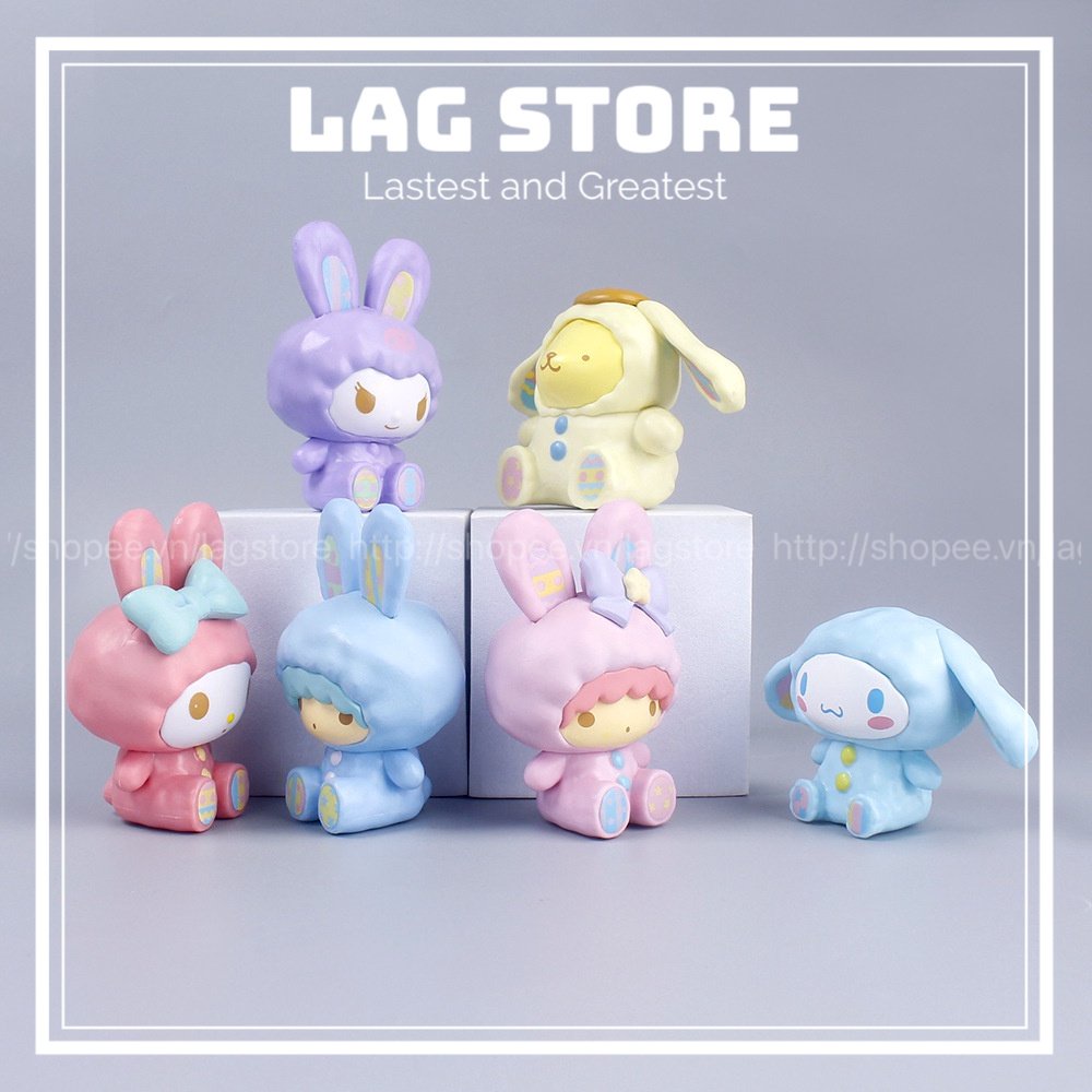 Mô hình nhân vật hoạt hình Sanrio | Nhựa cứng PVC Kuromi Cina PomPom Melody Kitty slime