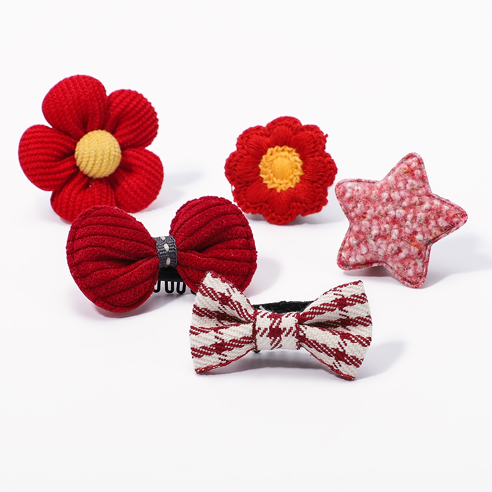 Set 5 kẹp tóc RAINBOW BOWS nơ nhiều màu sắc dễ thương cho bé gái
