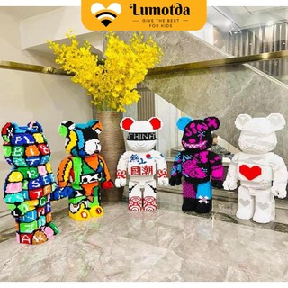 Đồ chơi lắp ráp mô hình gấu bear brick cỡ lớn 35cm, 55cm, bearbrick nhiều mẫu, ghép hình tượng gấu bearbrick