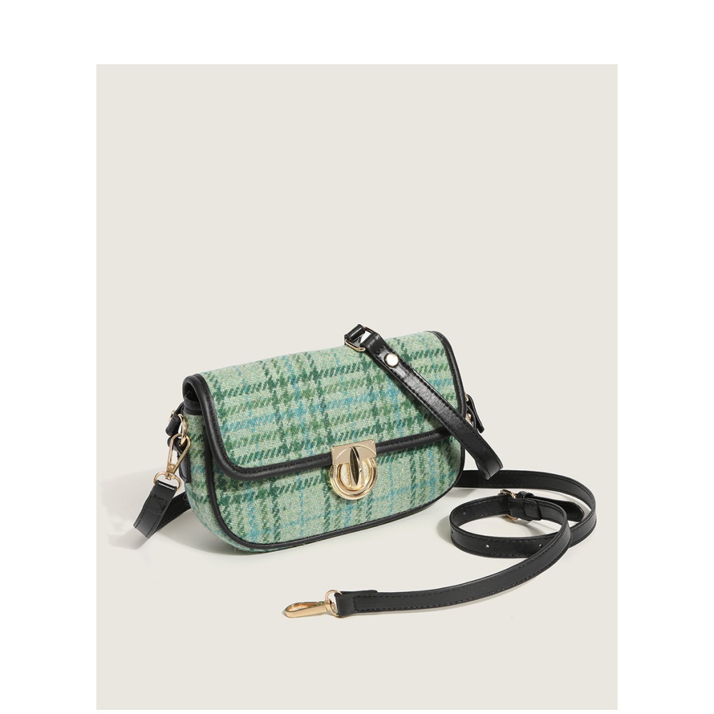 Túi Xách Đeo Dưới Cánh Tay Kẻ Sọc Màu Sắc Tương Phản Cá Tính Cho Nữ