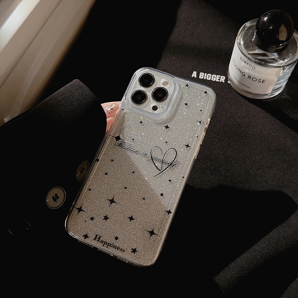 Ốp Điện Thoại Silicon Hình Ngôi Sao Lấp Lánh Cho iPhone14 13 12 11 13 14pro max-III