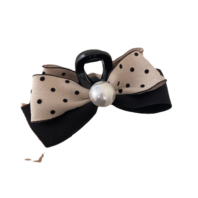 Kẹp Tóc Nơ Họa Tiết Chấm Bi Phong Cách Retro 2023