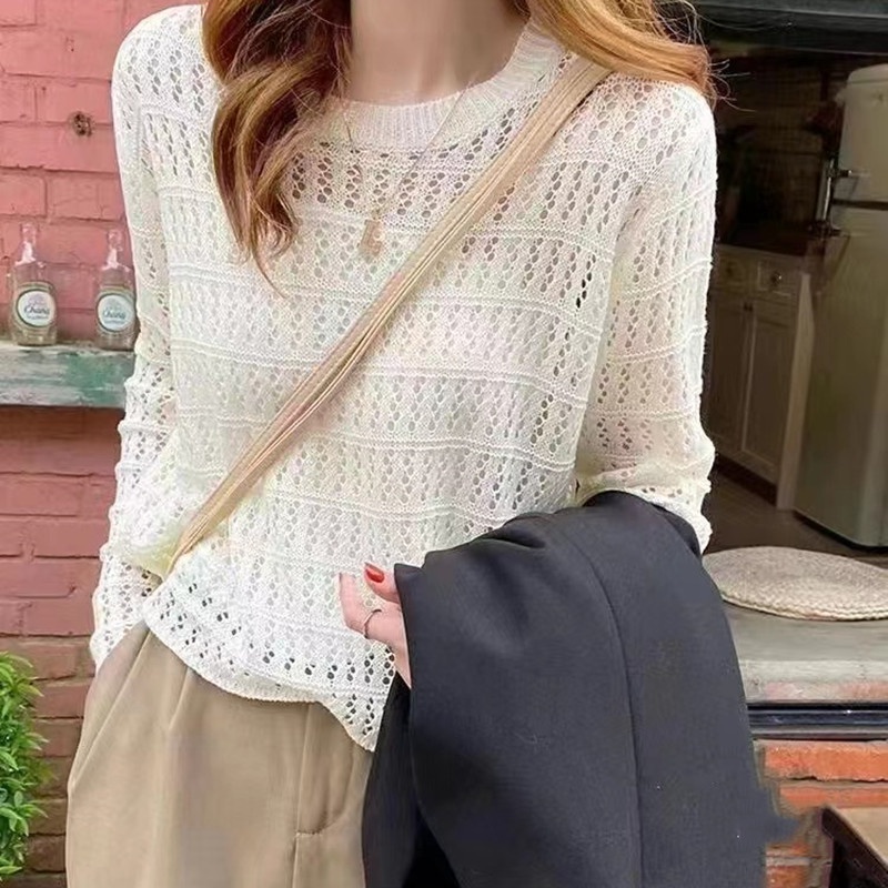 Áo Dệt Kim Mỏng Dáng Rộng Thời Trang Mùa Xuân Mới Cho Nữ