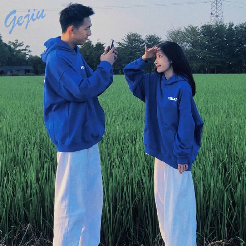 Áo Hoodie Màu Xanh Dương Klein Mỏng Dáng Rộng Thời Trang Xuân Thu Phong Cách Mới Cho Cặp Đôi 2WWM