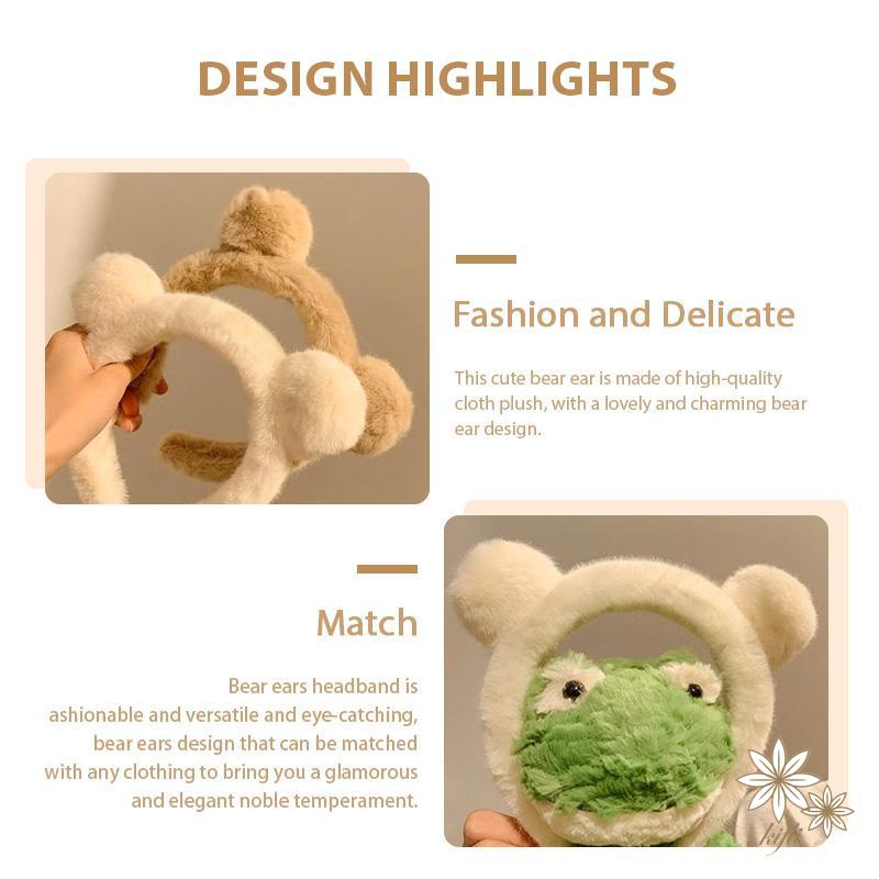 Băng Đô Cài Tóc Tai Gấu Bằng Lông Nhung Trắng Dễ Thương Xinh Xắn Cho Nữ 2023