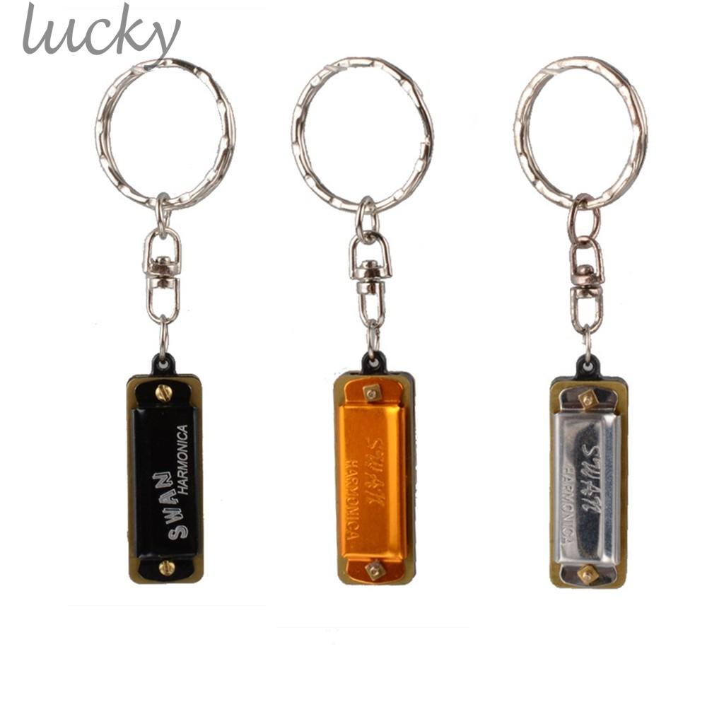 Móc Khóa Kèn Harmonica Mini Màu Đen / Bạc / Vàng