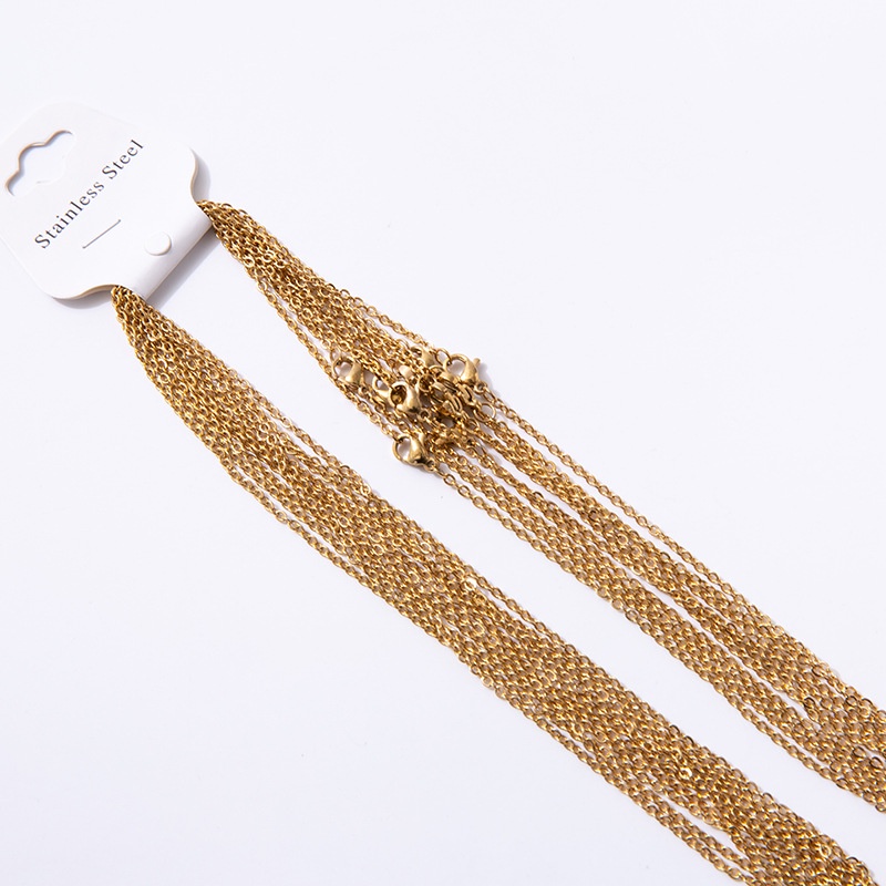 Set 10 Dây Chuyền Thép Titan Mạ Vàng Hình Chữ O Xinh Xắn
