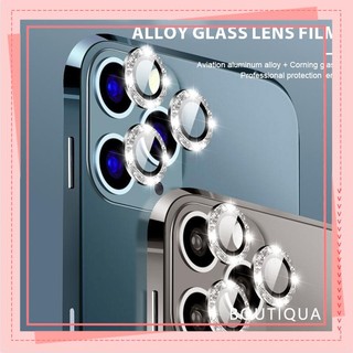 Kính cường lực IP viền kim tuyến bảo vệ mắt Camera 11/12/13/pro/pro max/mini-BA