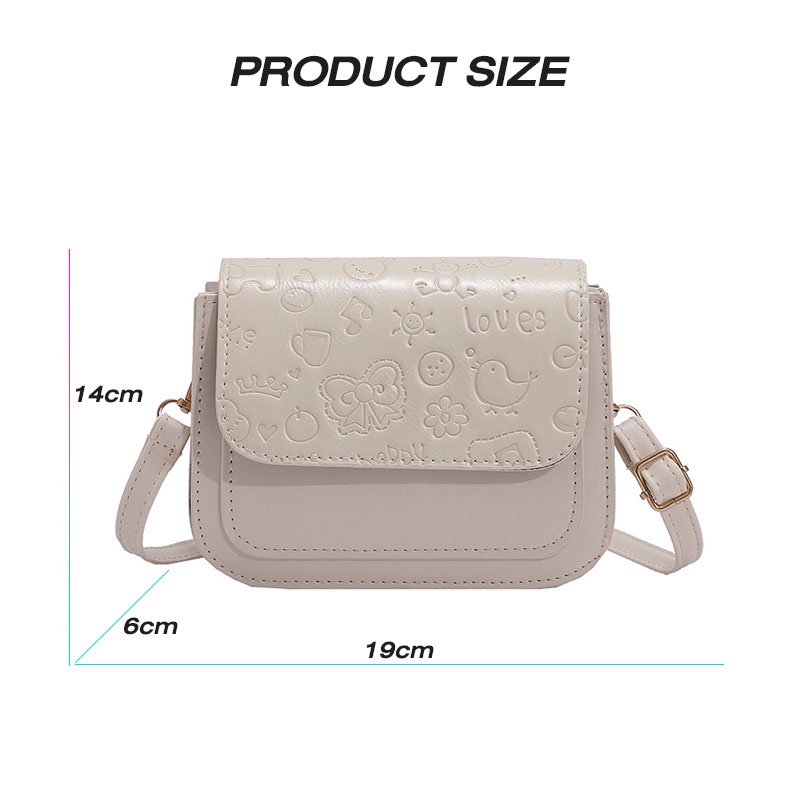 Túi xách NALLCHEER da PU dáng vuông nhỏ nhắn phong cách Nhật Bản dễ thương thời trang đơn giản