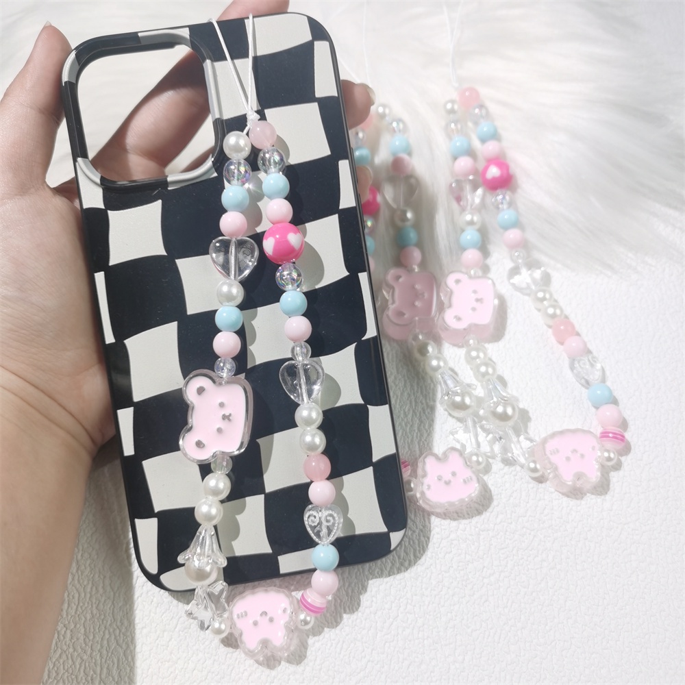 Dây Đeo Điện Thoại Bằng Acrylic Mềm Hình Gấu / Mèo Nhiều Màu Dễ Thương Chống Thất Lạc