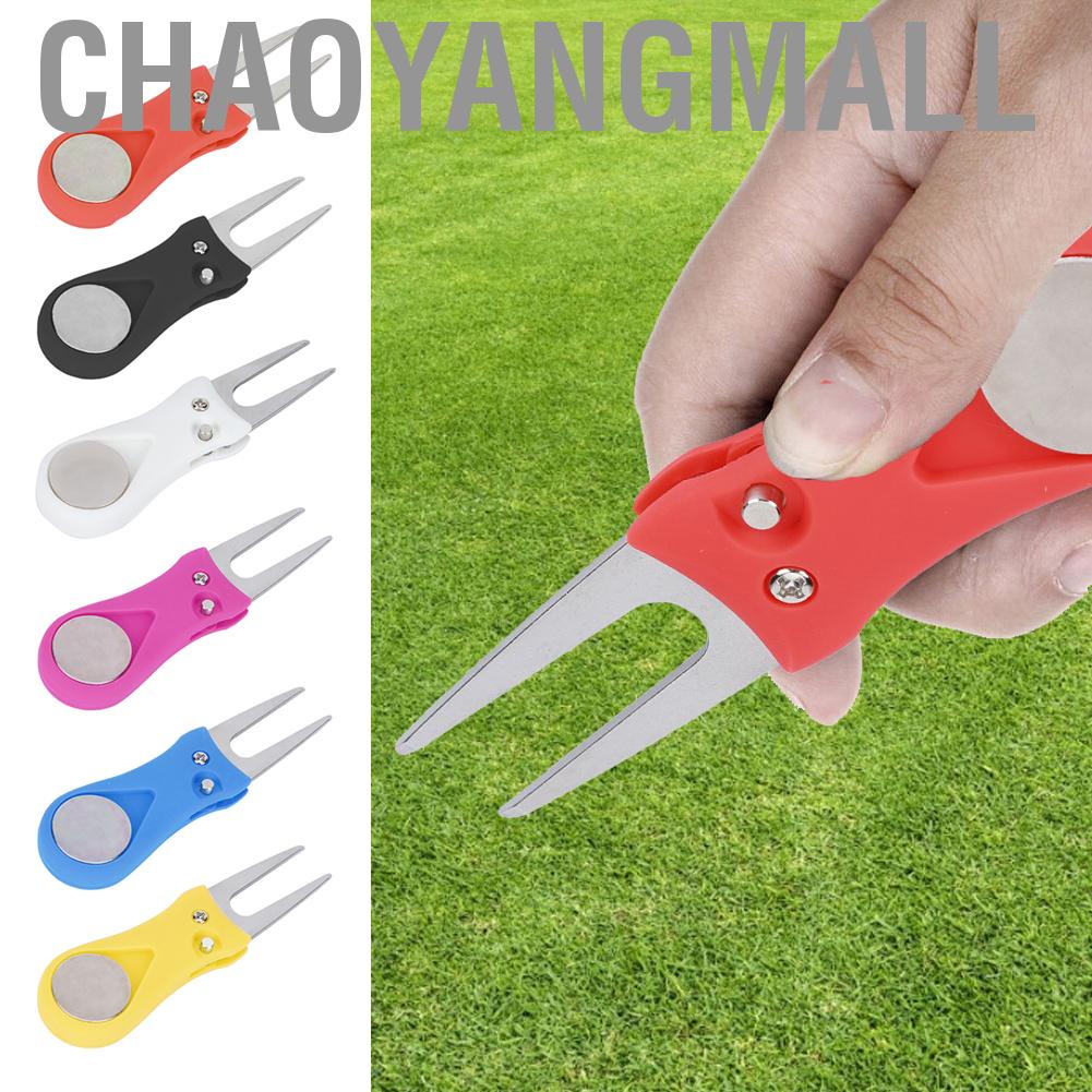 Chaoyangmall Portable Golf Green Divot Repair Tool Folding Ball Fork Lawn Repairing Golfer Practicing Accessory
