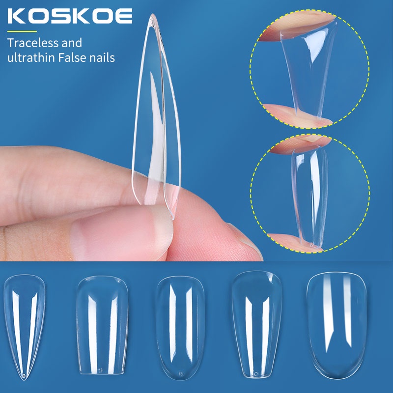 Bộ 24 Móng Tay Giả Trong Suốt Bảo Vệ Toàn Diện