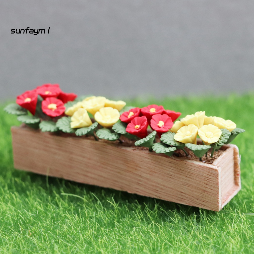 Mô Hình Chậu Hoa Mini Tỷ Lệ 1: 12 Dùng Trang Trí Tiểu Cảnh / Nhà Búp Bê