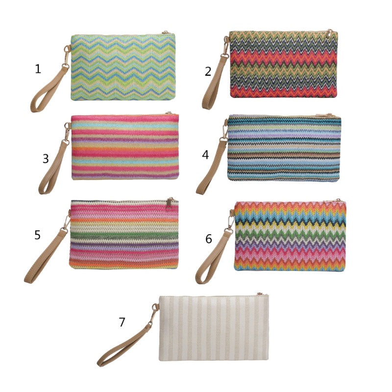 Túi Xách Đan Rơm Màu Sắc Tương Phản Thời Trang Cho Nữ