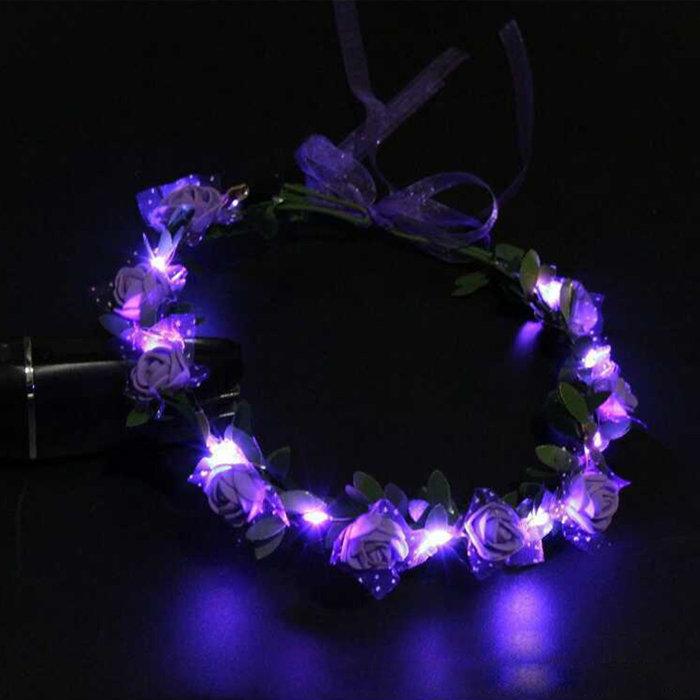 Vòng Hoa Đội Đầu Có Đèn Led Phát Sáng Nhiều Màu Sắc