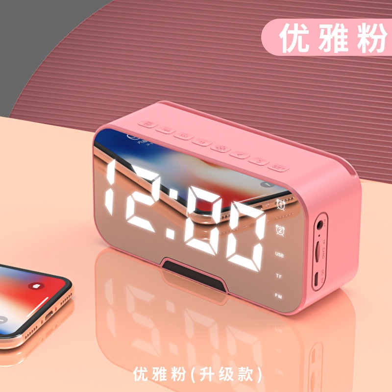 Loa bluetooth đồng hồ G5, loa bluetooth mini nghe nhạc làm đèn ngủ màn hình soi gương nhiều màu