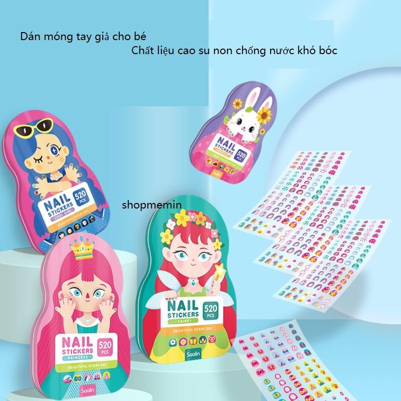Bộ dán móng tay giả cho bé Saalin 520pcs  nail stickers