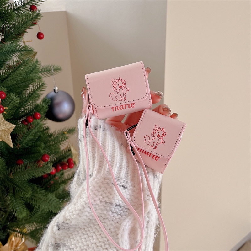 Vỏ Bảo Vệ Hộp Sạc Tai Nghe Bluetooth Airpod Pro 2 1 2 3 Pro 2 Bằng Da PU Hình Mèo Marie Hoạt Hình Dễ Thương