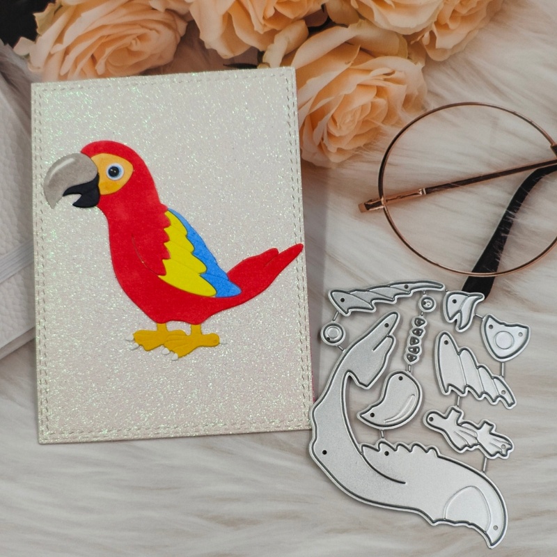 Khuôn Cắt Giấy Kim Loại Hình Chim Vẹt Xinh Xắn