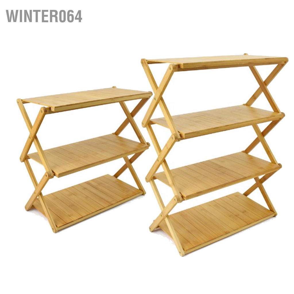 Winter064 Kệ Gỗ Gấp Gọn Nhiều Tầng Tiết Kiệm Không Gian Chịu Lực Mạnh Mẽ Giá Đựng Đồ Di Động Cho Cắm Trại Ngoài Trời