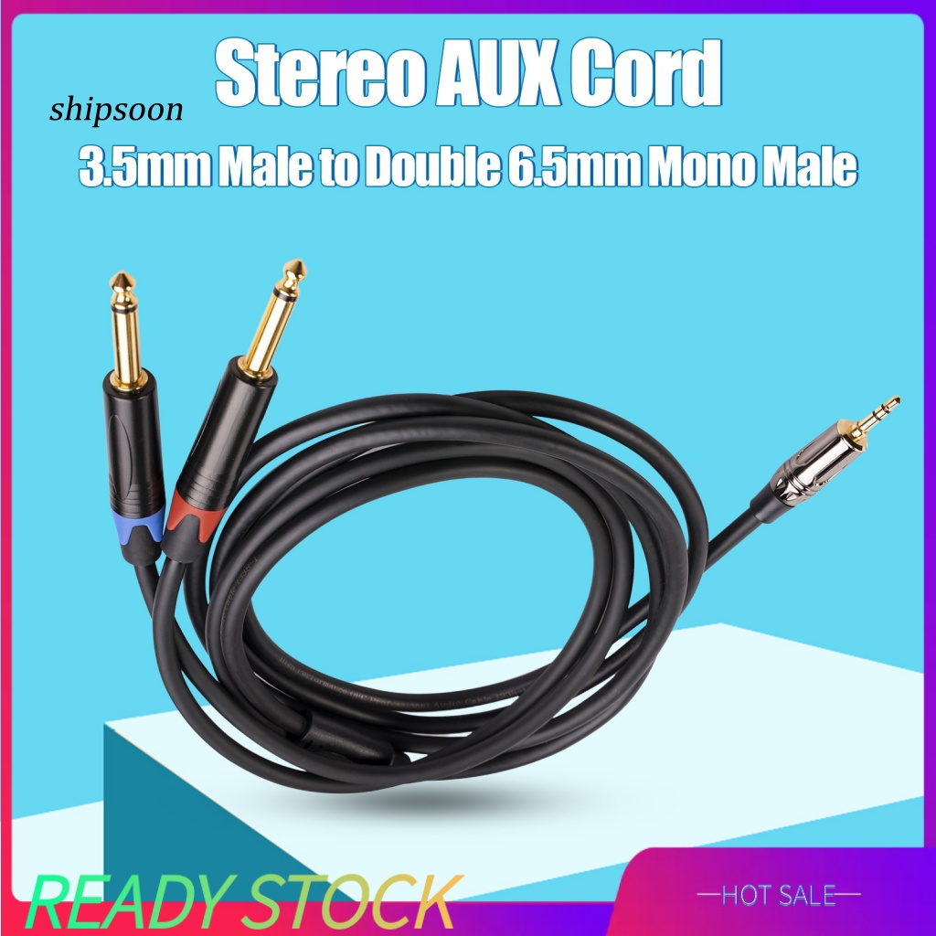 Dây Cáp Âm Thanh AUX Mạ Vàng Chuyển Đổi Từ Giắc Cắm 3.5mm Sang Hai Đầu Cắm 6.35mm Chuyên Dụng Cho Mixer