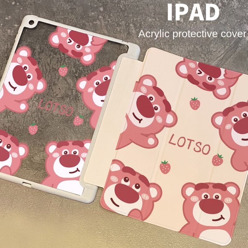 Ốp Máy Tính Bảng Acrylic Hình Gấu Cho iPad Air 4 10.2 Gen10 9 8 2022 2021 Air4 5 10.9 Air1 / 2 9.7 Mini 4 5 Pro12.9