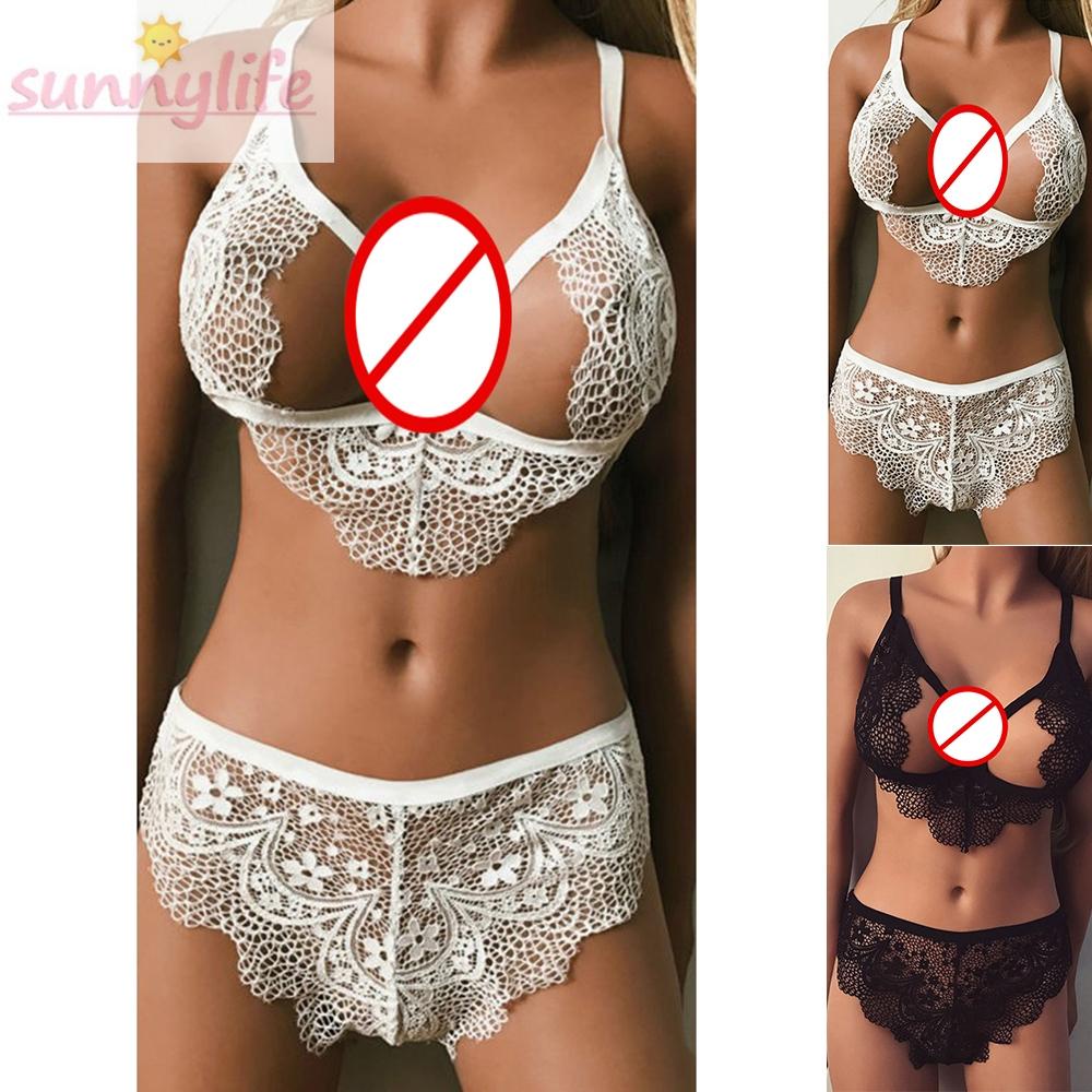Bộ Đồ Ngủ Ren Lưới Xuyên Thấu Quyến Rũ Cho Nữ